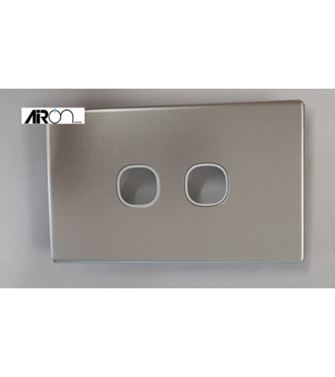 Slimline Two Gang No Switch - Aluminium Cover
